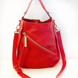 Kelsi Dagger Red Leather Hobo Handbag  crossbody Purse